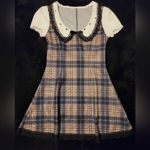 Sample Delia's By Dolls Kill Plaid Dress with Lace Trim